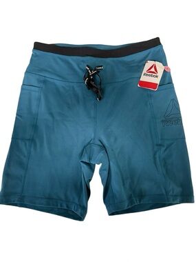 NWT Reebok Teal Athletic Shorts with Black Waistband